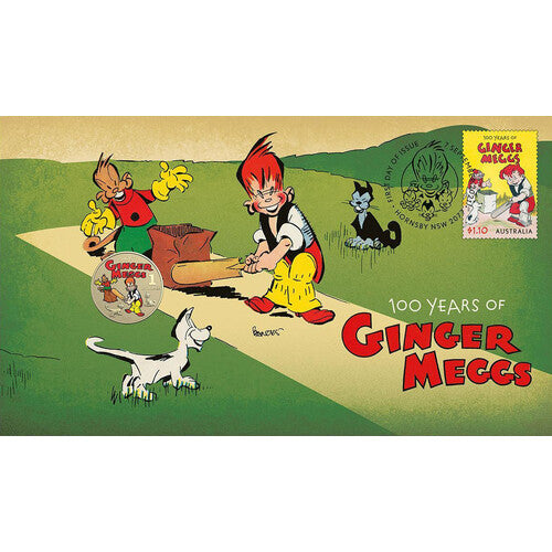 PNC - 2021 Ginger Meggs 100 Years (cricket) $1 Coloured Coin
