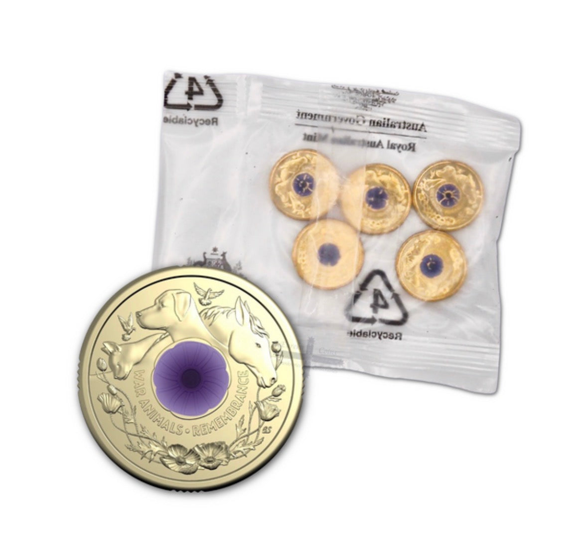 2024 Australia's War Animals Remembrance $2 RAM Bag (5 Coins)