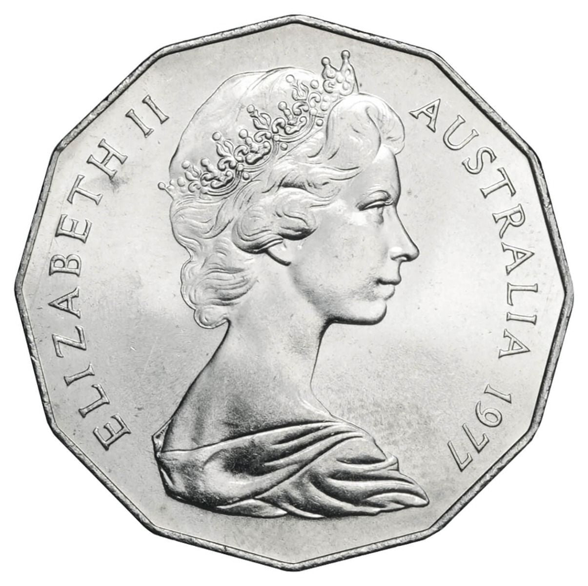 1977 Silver Jubilee Australian 50 Cent Coin Circulated