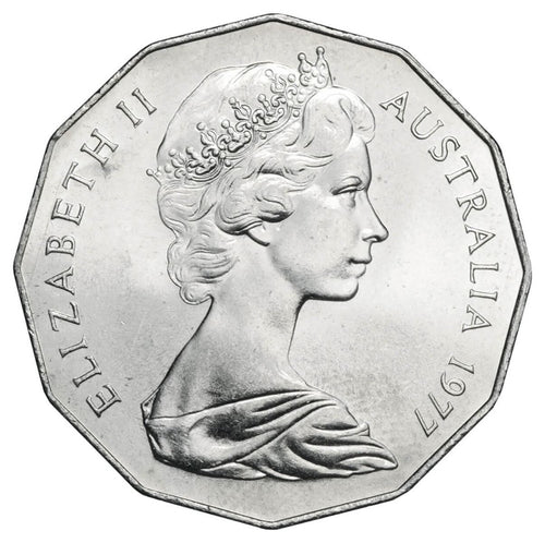 1977 Silver Jubilee Australian 50 Cent Coin Circulated