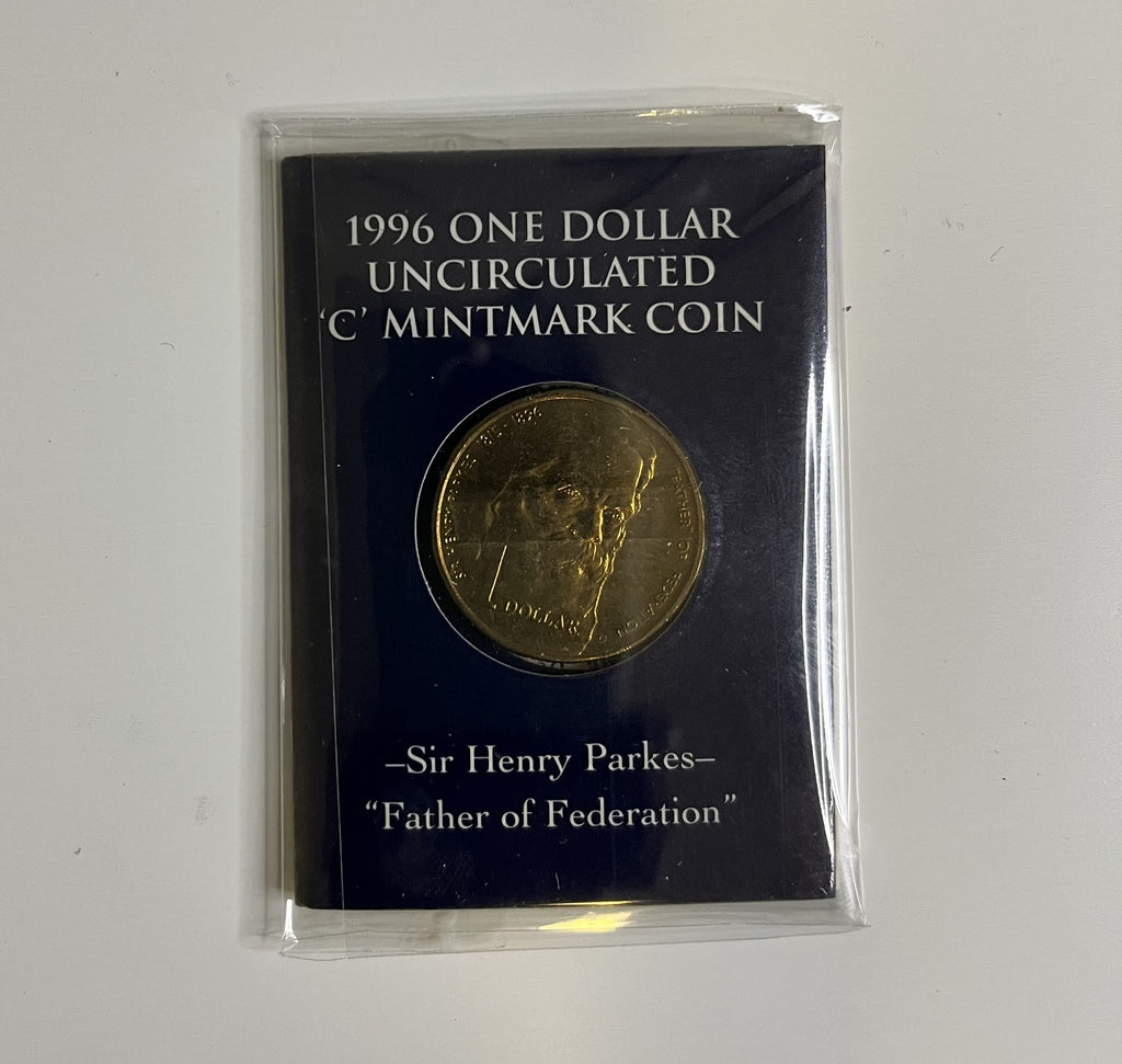 1996 One Dollar Uncirculated C Mint Mark Coin Sir Henry Parkes