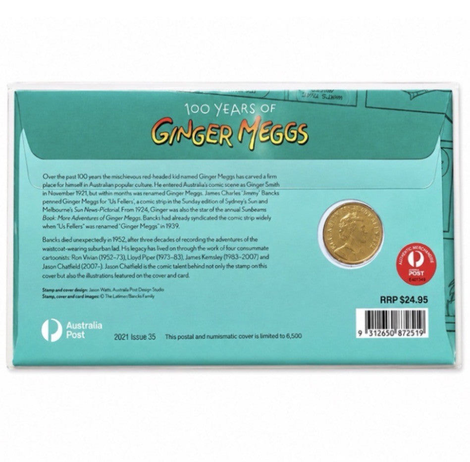 PNC - 2021 Ginger Meggs 100 Years $1 Coloured Coin
