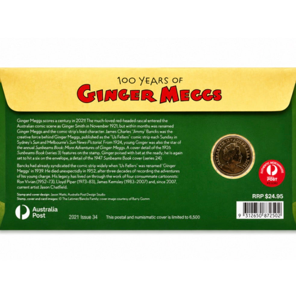 PNC - 2021 Ginger Meggs 100 Years (cricket) $1 Coloured Coin