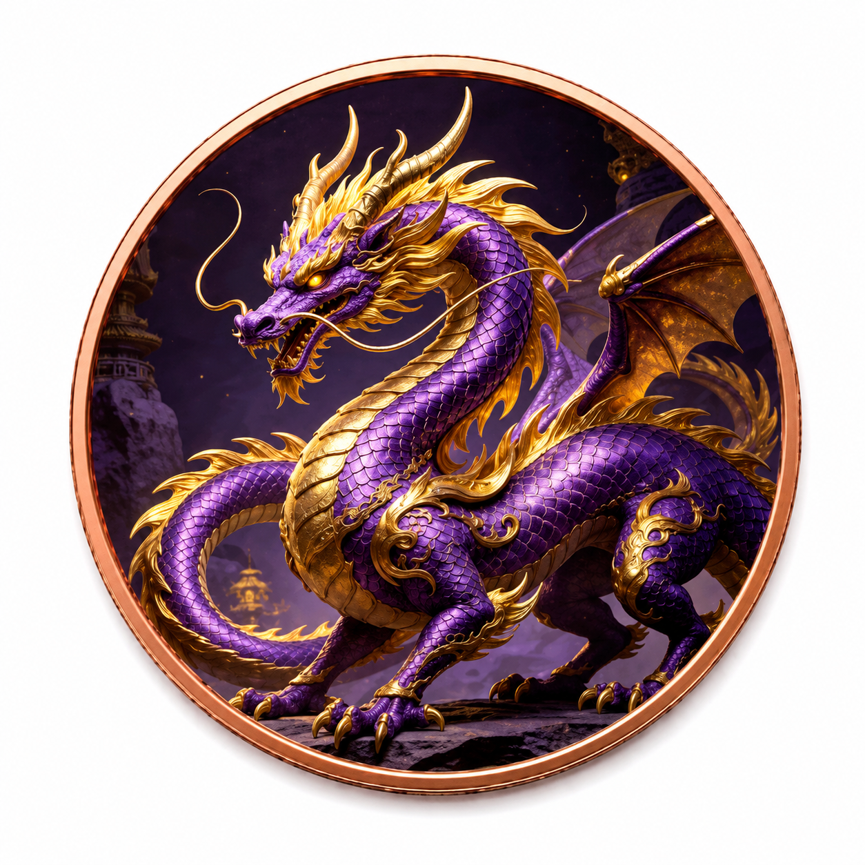 2026 Purple Dragon 1 Oz .999 Copper Round
