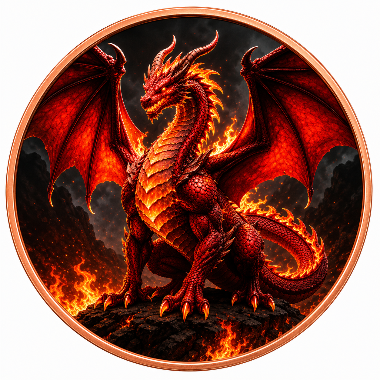 2026 Fire Dragon 1 Oz .999 Copper Round