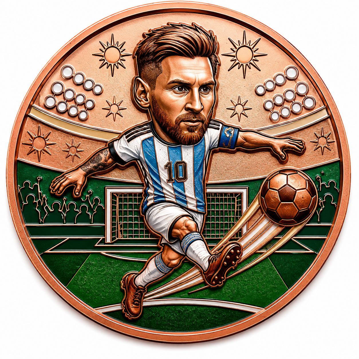 Exclusive 1 Oz .999 Lionel Messi Copper Round