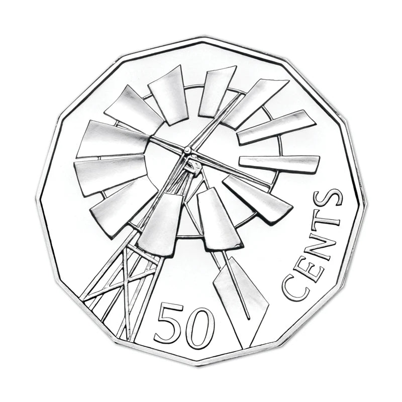 2002 Year of the Outback Windmill 50 Cent Coin Circulated