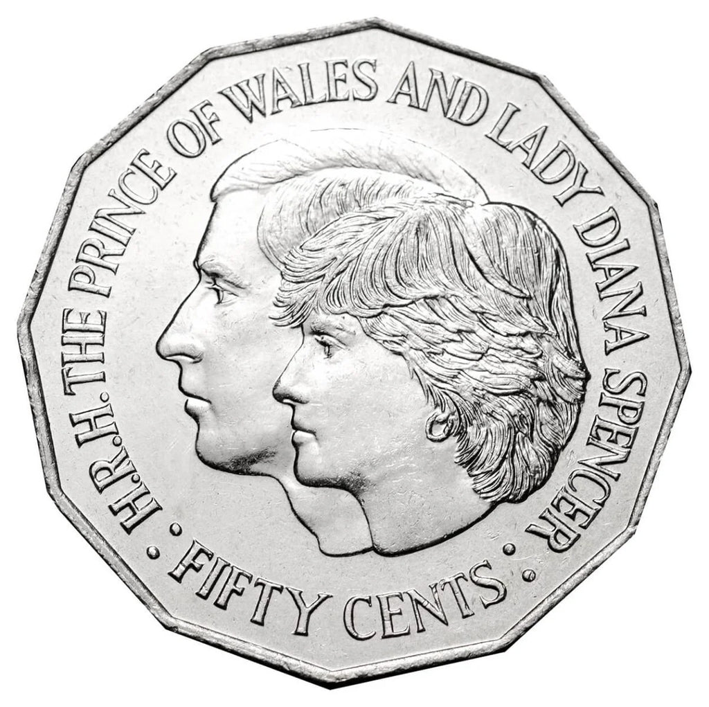 1981 Prince of Wales Lady Diana 50 Cent Coin Circulated